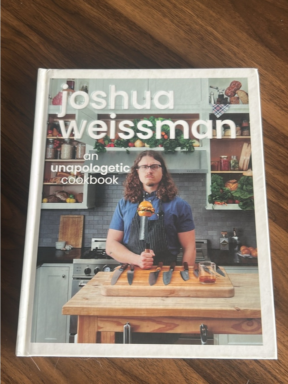 Weissman Cookbook with Blue Shirt & White Title Cover